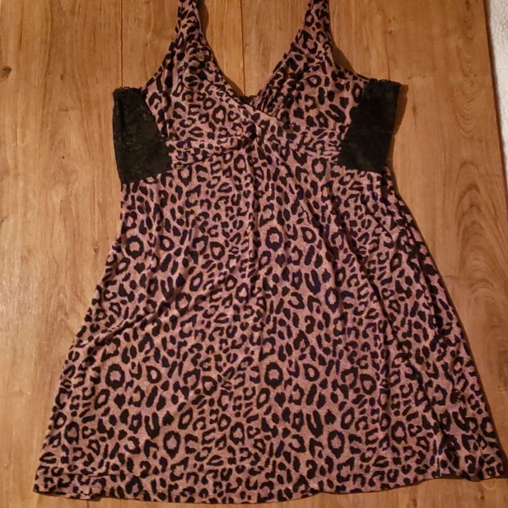 Leopard print slip dress